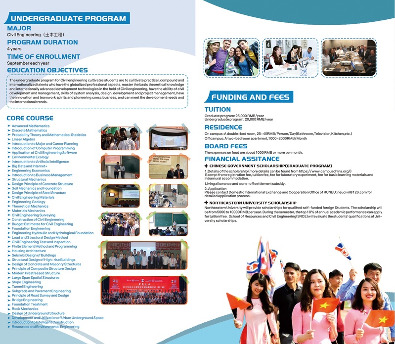 2021 Northeastern University international students (Bachelor of Civil Engineering and Master of Civil Engineering and Hydraulic Engineering)