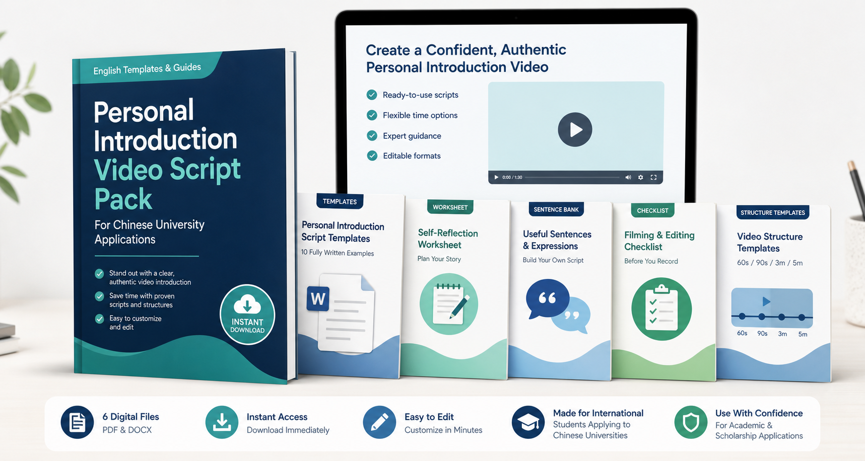 Personal Introduction Video Script Pack for Chinese University Applications