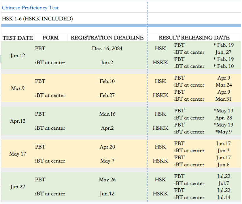 2025 HSK Test Calendar WentChina - Your Ultimate Guide to Studying in China 2025 HSK Test Calendar